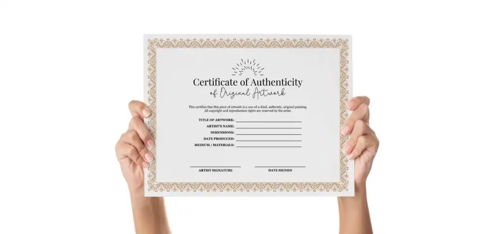 free certificate of authenticity for artists