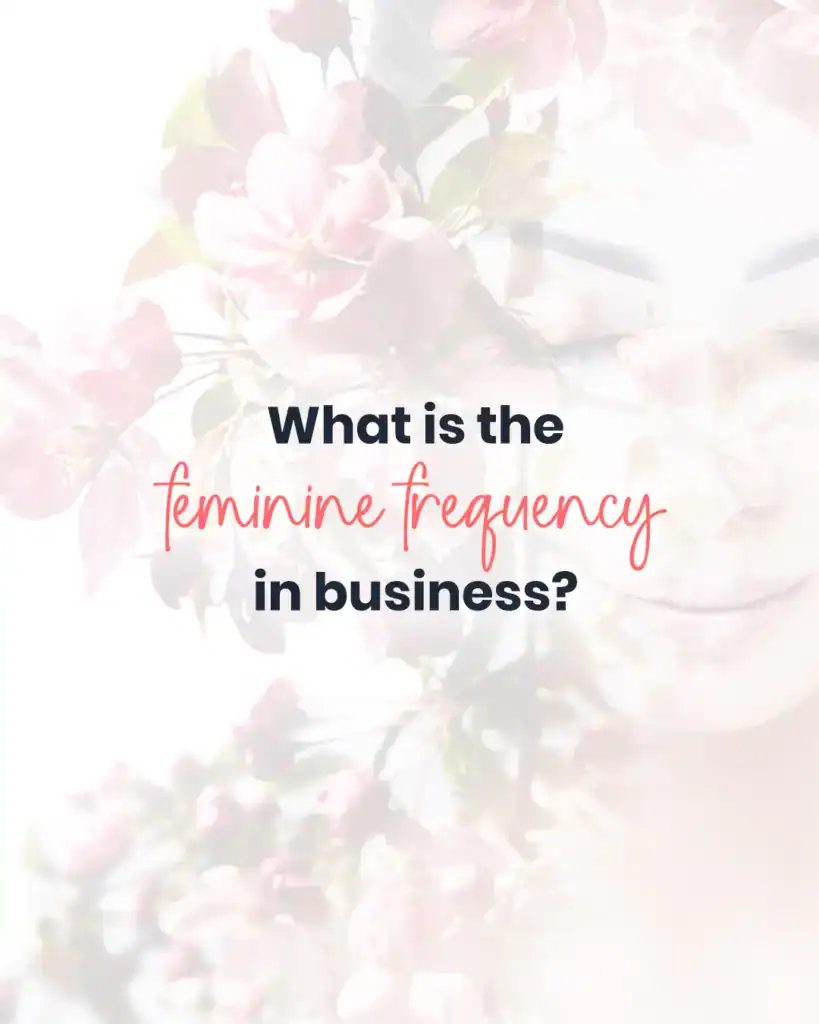 what is the feminine frequency in business? a soft bright image of a woman adorned with flowers with her eyes closed