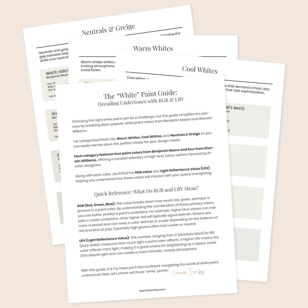 white paint undertones cheat sheet guide preview, a free guide