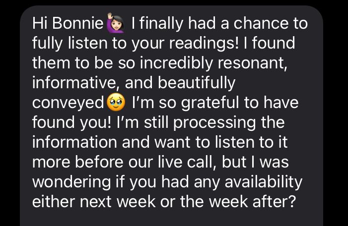 Client testimonial describing a personalized astrology reading that brought clarity, self-understanding, and validation