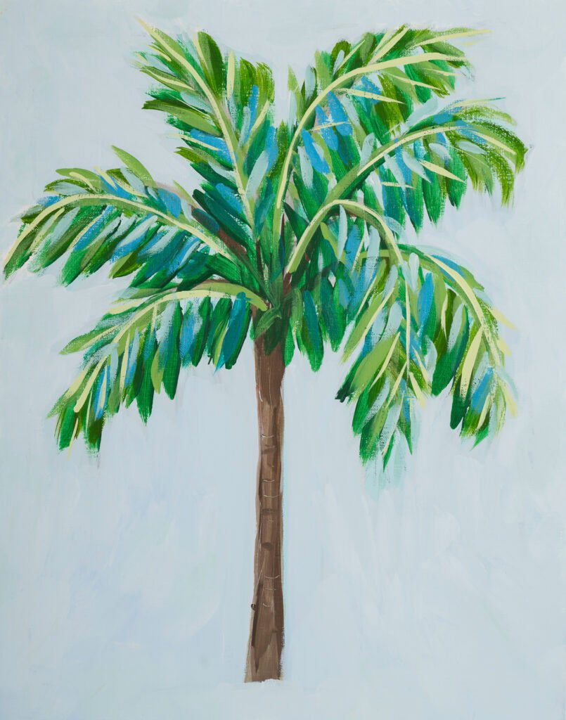 palm tree original acrylic painting by florida artist