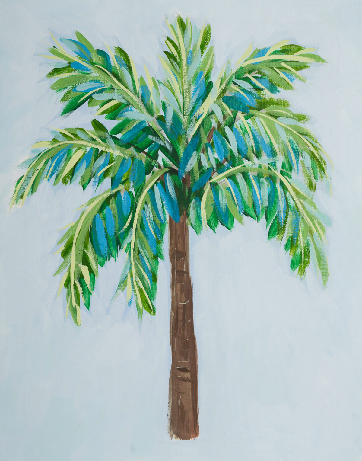 abstract palm tree original painting by florida artist in palm beach