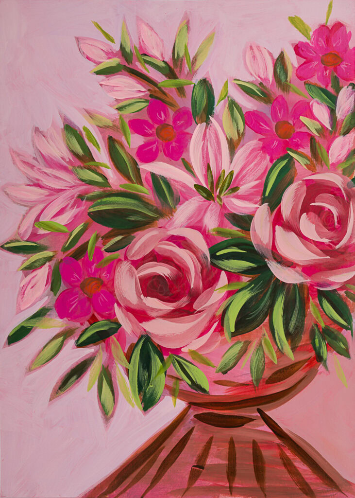 Bold and joyful floral painting capturing the warmth and vibrancy of South Florida