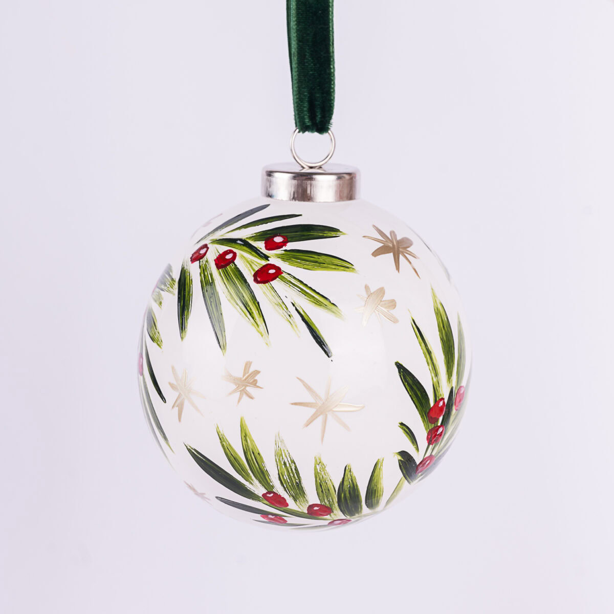 Hand-Painted Floral Ornament No. 23 (2024 Collection) - Image 2
