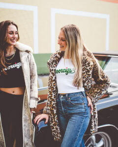 Lifestyle brand photoshoot for Doorcigs in downtown Delray Beach — models wearing retro streetwear captured by Palm Beach branding photographer Bonnie Sorsby.