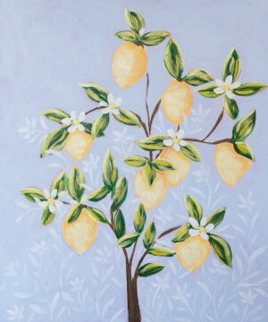 so this is abundance, lemon branch painting by palm beach florida based artist