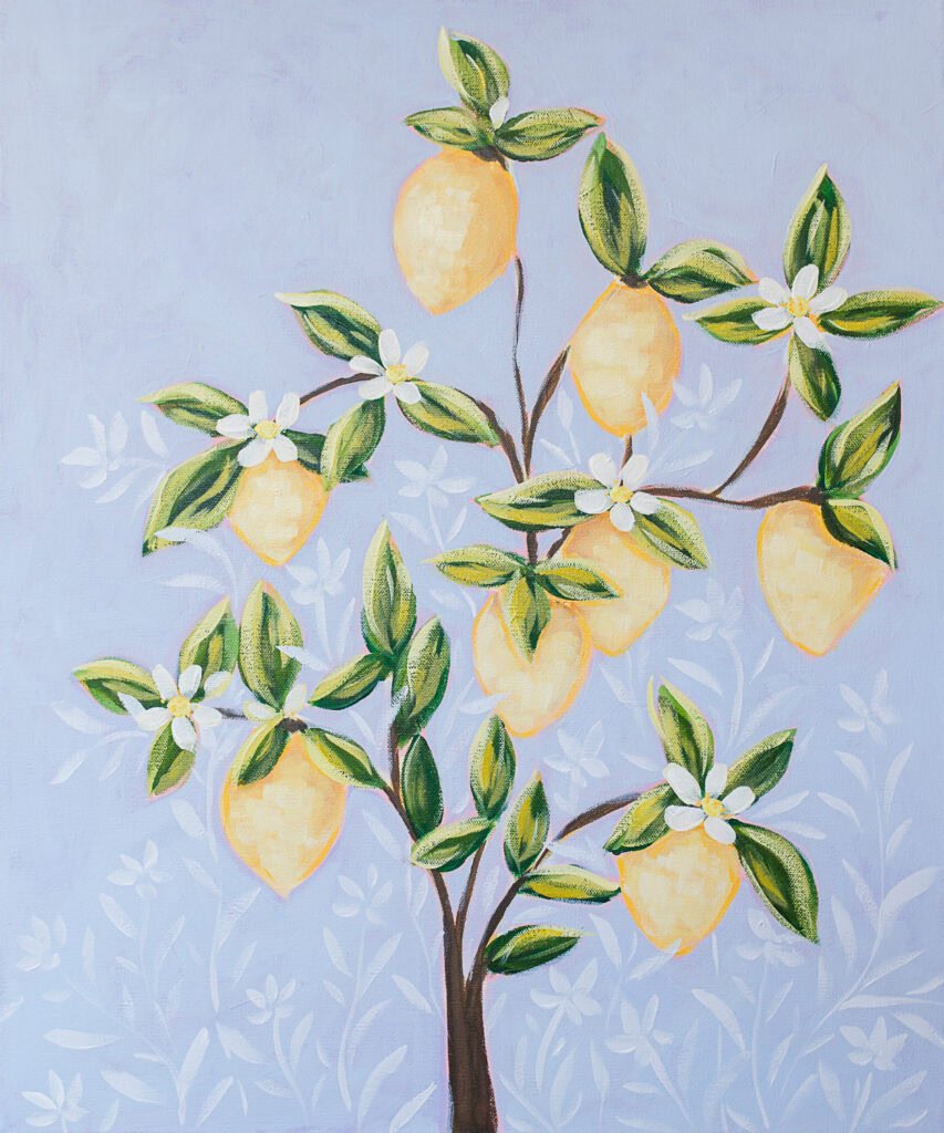 so this is abundance, lemon branch painting by palm beach florida based artist