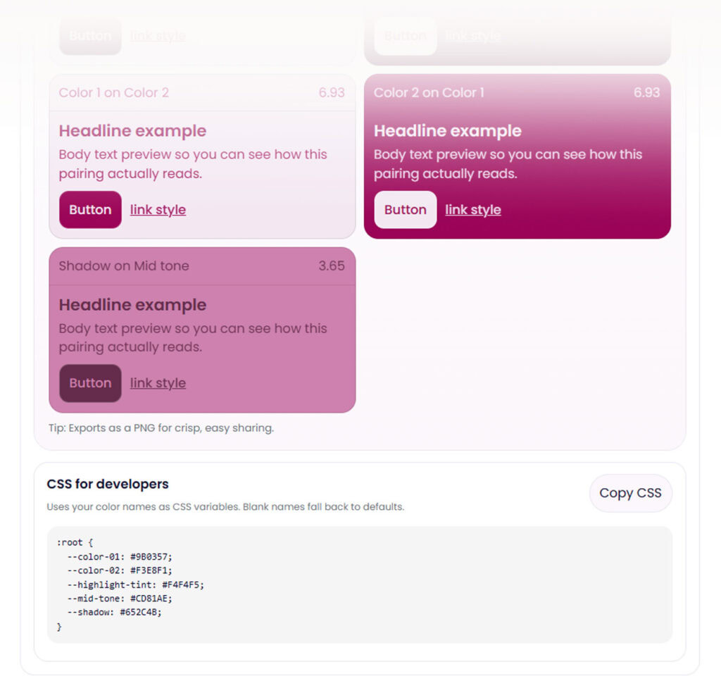 An intuitive tool for developers creating custom color palette schemes for websites and apps, enhancing their visual work with harmonious color combinations.