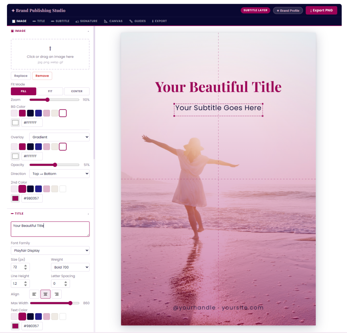 A woman standing on the beach with arms outstretched, enjoying a serene sunset, representing creativity and freedom.