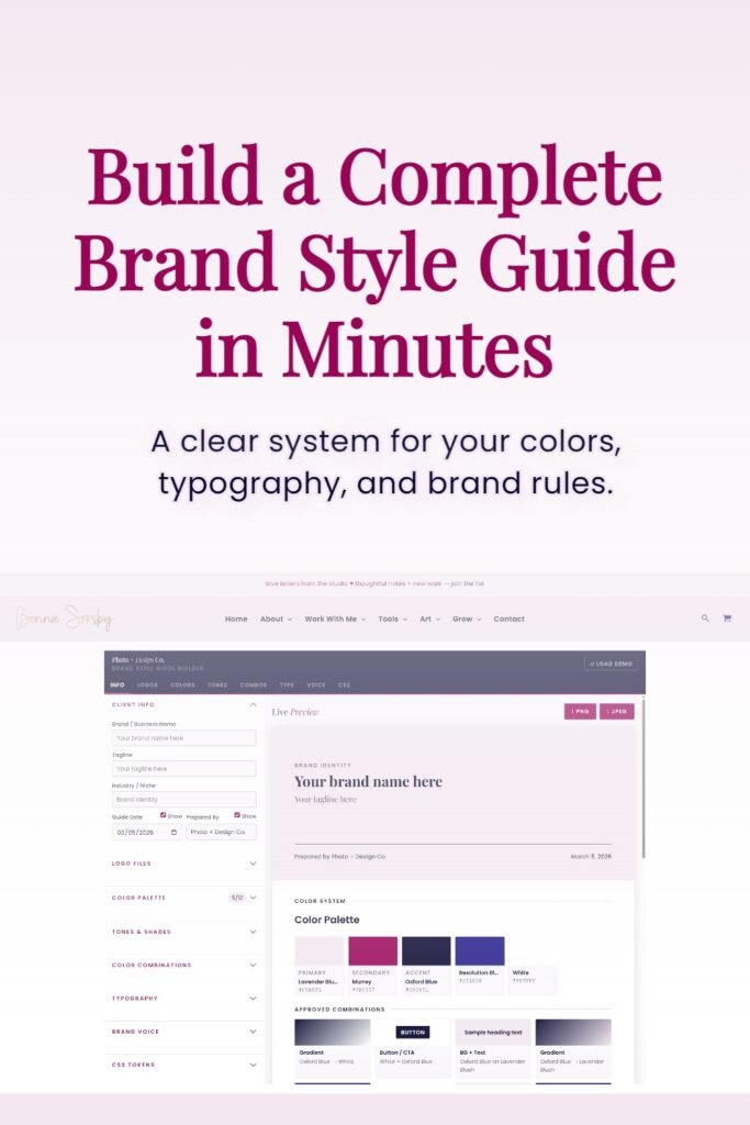 small business resources for marketing, branding, and content creation - build a complete brand style guide in minutes