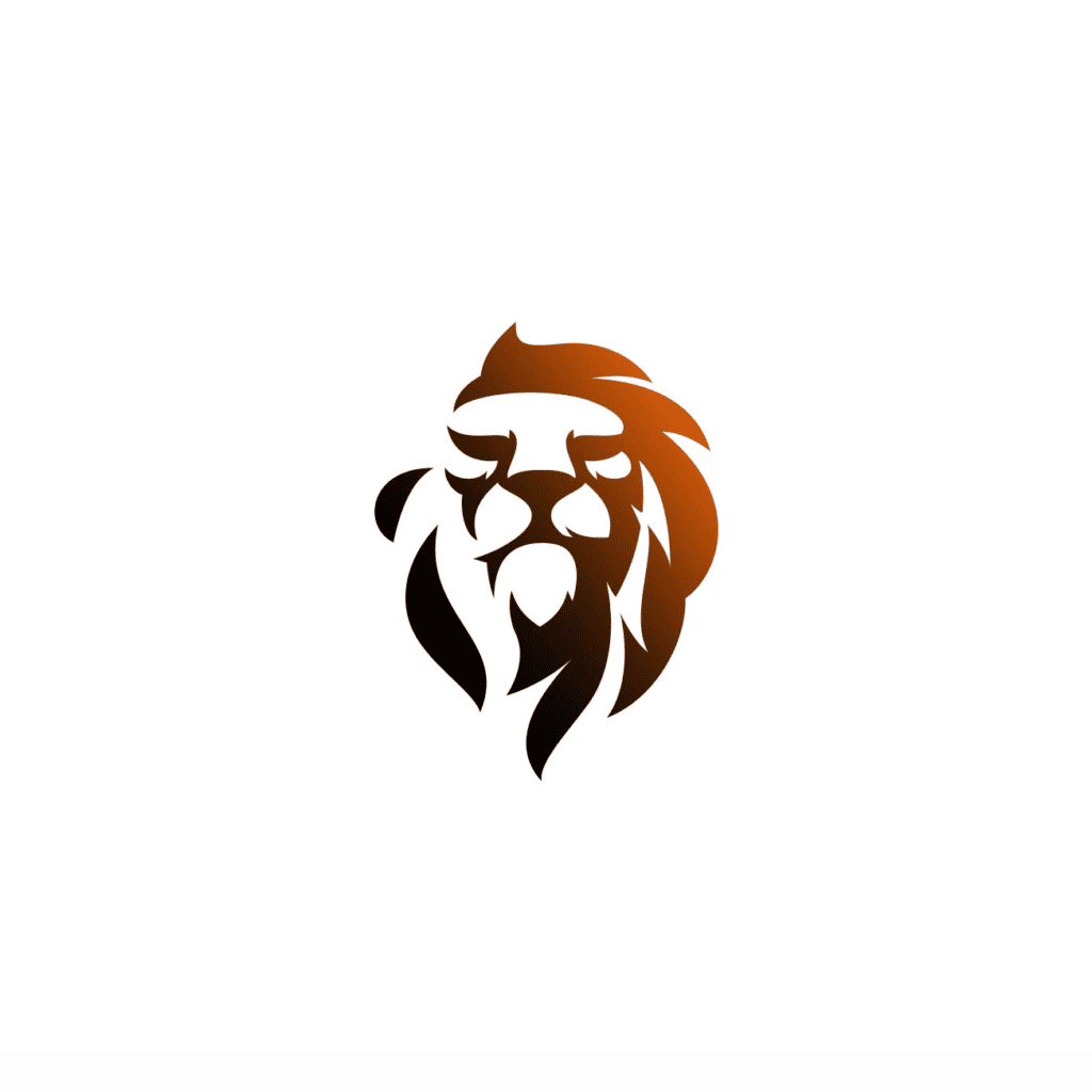 example ai logo design from vistaprint of a lion, part of a side by side explanation of the range of ai logo design capability and how those designs function (or don't) in the real world