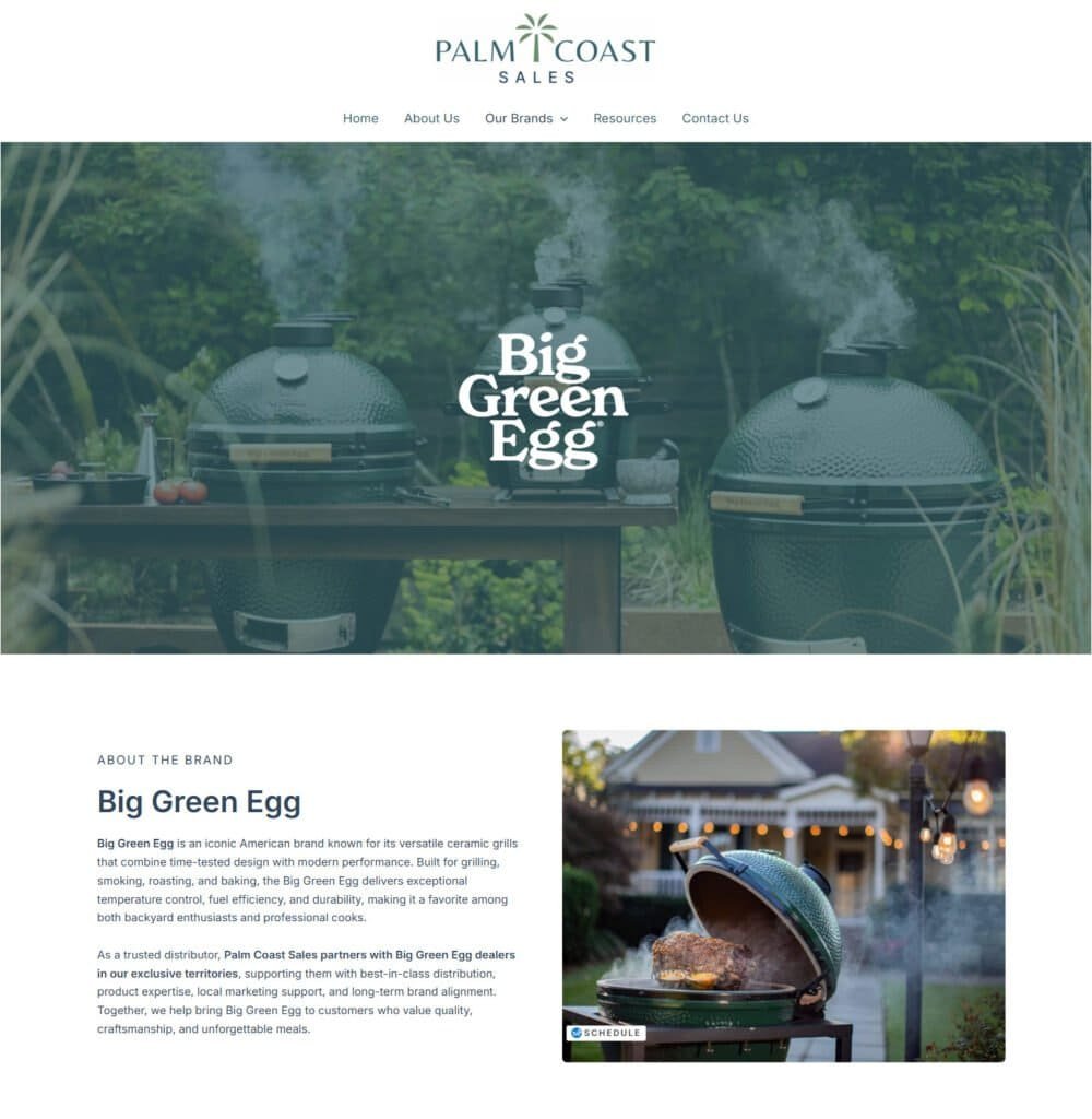 Two Big Green Egg grills set up outdoors in a lush green garden, showcasing their versatility for grilling, smoking, and baking.