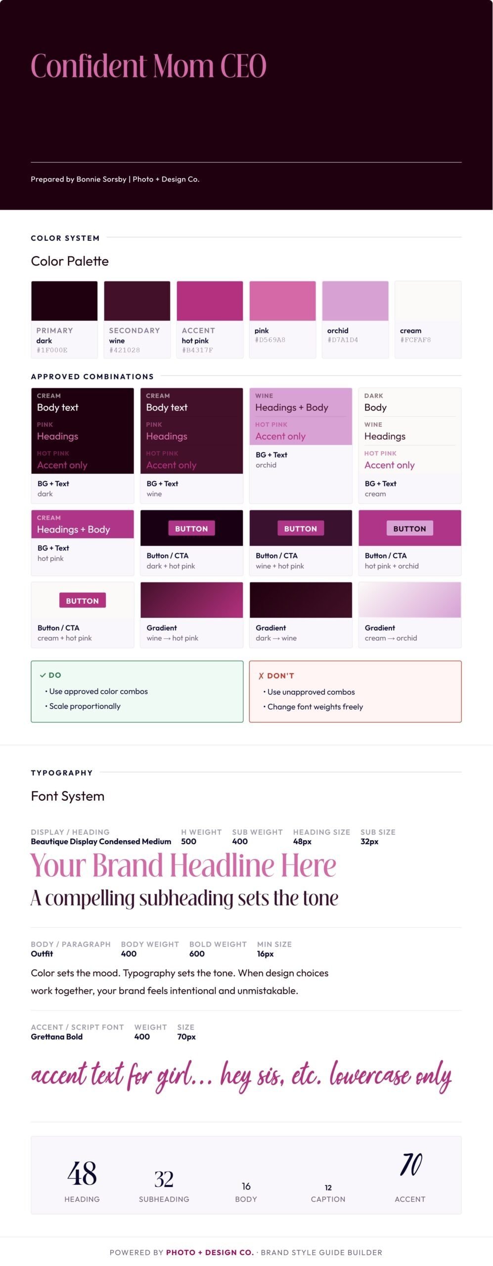 brand style guide for women entrepreneurs