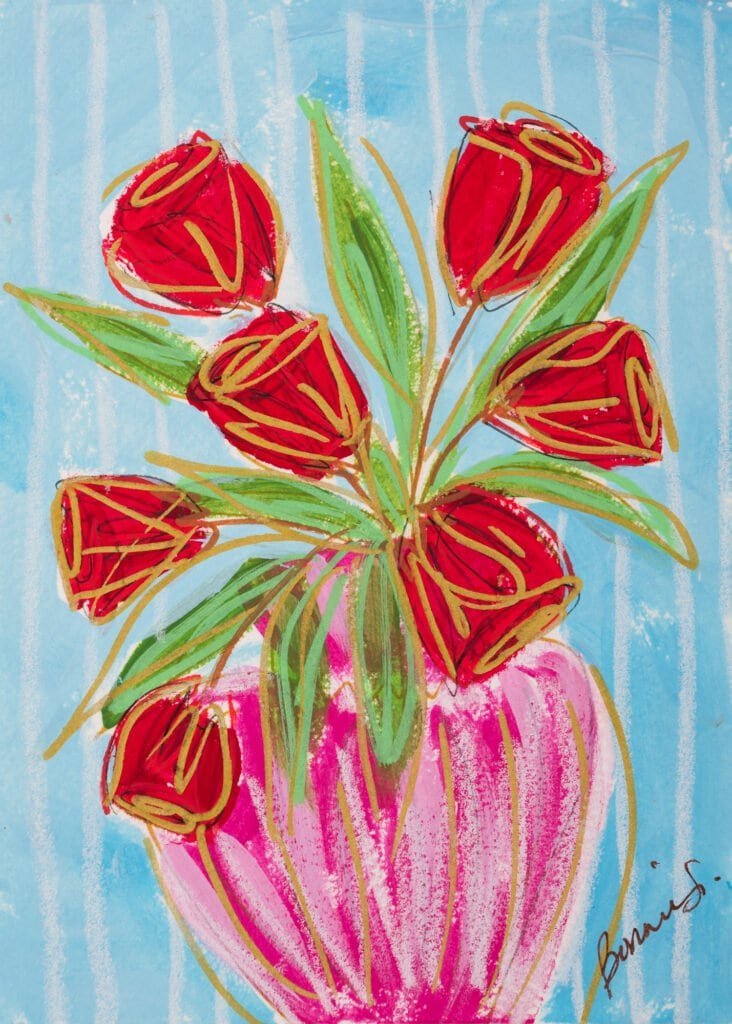 original painting floral painting acrylic on paper