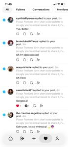 users review the color palette inspired by Pantone birth chart with vibrant shades and celestial accents.