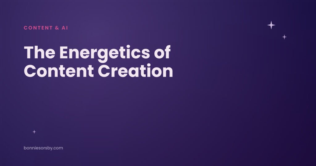 The energetics of content creation in an AI world