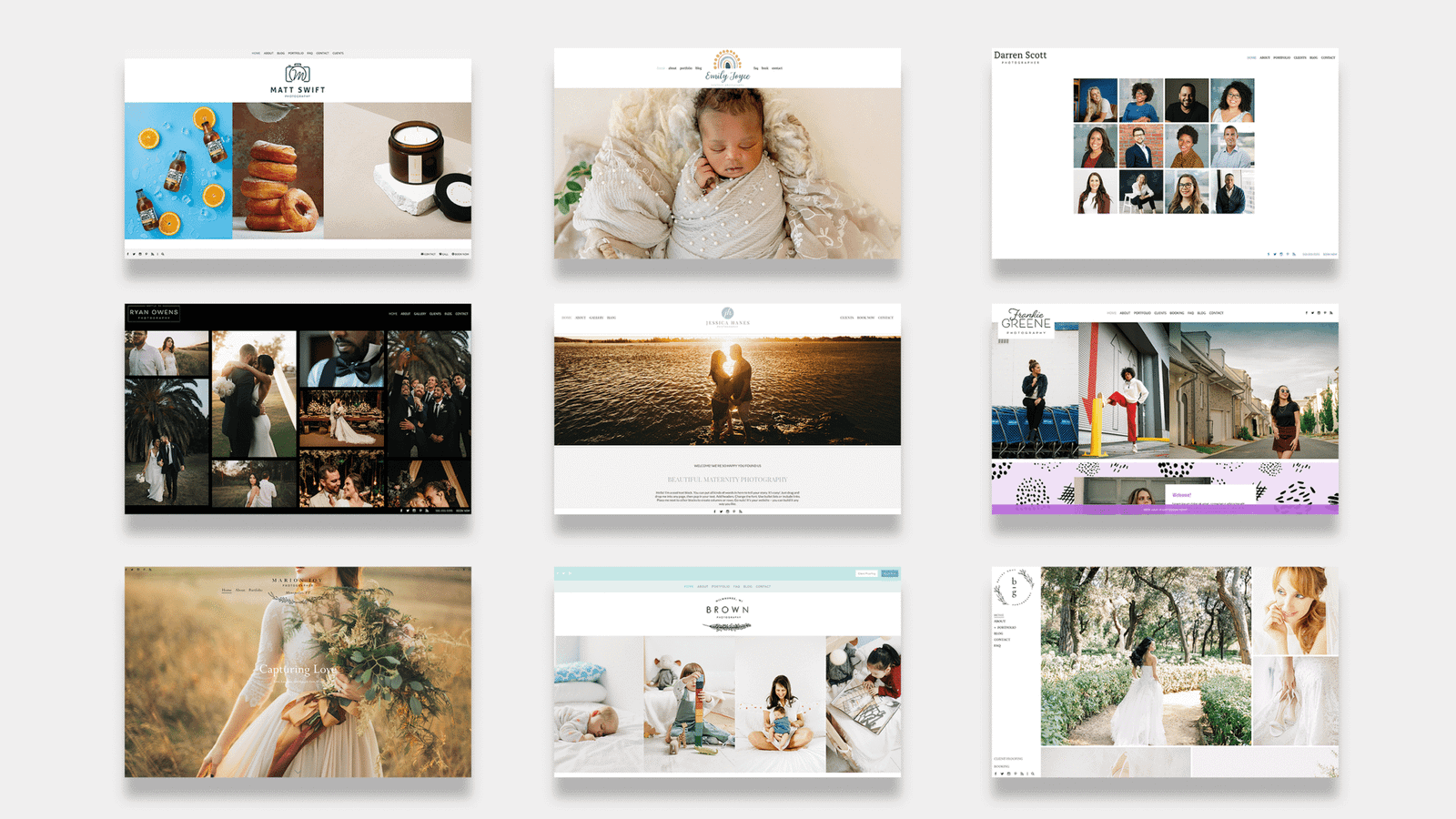 Example of a PhotoBiz website layouts with large image galleries suitable for a surface pattern design portfolio